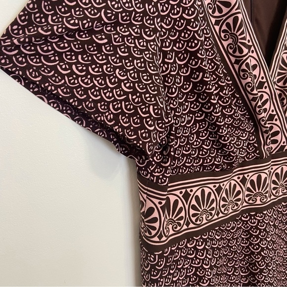 JESSICA Howard midi dress pink brown pattern stretch jersey plus size 18W - Picture 3 of 12